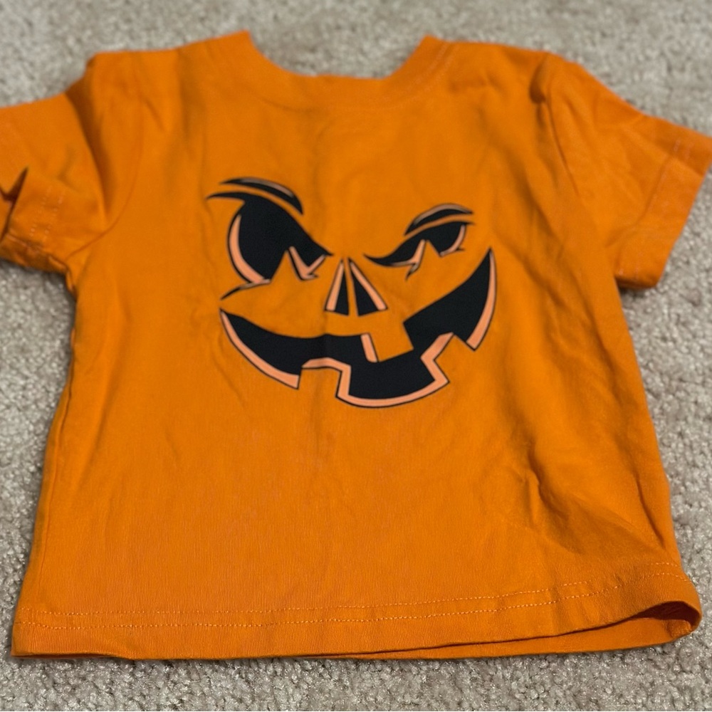 Wonder Nation Kids Halloween Pumpkin Tee - Orange and Black